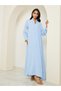 Women Foil Print Jalabiya with Lace Sleeve - 3