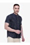 Men Grey Denim Mandarin Collar Shirt - 4