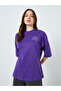 Women Purple Slogan Oversized T-Shirt - 3