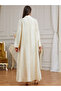 Women Texture Fabric Faux Pearl Tassel Jalabiya - 4