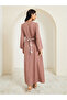 Women Brown Embellished Belted Jalabiya - 5