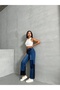 Two-tone flared jeans - 5