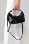 Black Women's Mini Size Long Crossbody Strap Hand and Shoulder Bag [20X16 cm] - 6