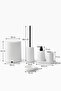 Matte White 5 Piece Round Bathroom Set – Bucket, Toilet Brush, Liquid Soap Dispenser - 4