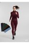 Mock Neck Sports Leggings Set Claret Red - 2
