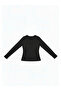 Crew Neck Finger-Loop Fabric Women's Blouse - 5