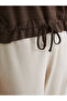 Brown Crew Neck Drawstring Women's Sweatshirt - 5