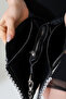 Black Women's Bag with Chain Strap, Stone Detail, Mini Shoulder and Hand Bag - 8
