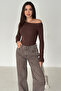Women's Off-Shoulder Fit Blouse – Burgundy Glow - 5