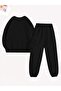 Women's Butterfly Flower Printed Crew Neck Top Jogger Pants Tracksuit Set Oversized - 3