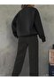 Women's Butterfly Flower Printed Crew Neck Top Jogger Pants Tracksuit Set Oversized - 2