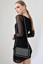 Black Women's Bag with Chain Strap, Stone Detail, Mini Shoulder and Hand Bag - 6