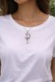 Moonlight Sparkle Steel Necklace |   Elegant Women's Necklace with Moon Figure |   Special Day Gift - 4