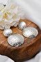 Vip Textured Plate Earrings Metal Earrings with Steel Tips 5cm - 2