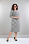 Women's Plus Size Winter Patterned Midi Length Crew Neck Pocket Dress 12m-2363 - 3