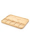 Bamboo Breakfast Plate — Multi-Compartment 5-Piece Natural Presentation and Serving Plate 33X24Cm