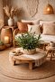 Natural Bohemian Olive Basket 33×33 cm – Decorative Artificial Olive for Desktop and Living Room