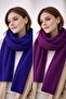 Double Pack Women's Puffy Soft Textured Knitwear Scarf Aw25At0002