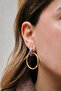 Vip Double Hoop Earrings Metal Earrings with Steel Tips 4.2cm - 5