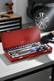 25 Piece Professional Heavy Duty Socket Set - 1/2 Inch Ratchet Handle and Steel Socket Set (with Bag) 722693 - 7