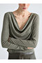 Peak New Season Draped Neck Gathered Blouse - 5