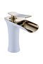 Cascade White Gold Sink Faucet – Waterfall Flow, Modern Luxury Design - 2