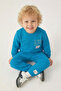 Baby Boy Set Cotton Long Sleeve Top and Bottom with Elasticated Sleeves and Cuffs - 3
