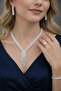 Silver Color Stone 4-Piece Evening Dress Set - 2