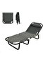 Portable Folding Camping Cot, Lightweight Breathable Single Bed with Striped Pattern, Compact Outdoo