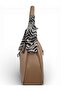 Sand Beige Soft Textured Women's Shoulder Bag with Scarf Detail - 6