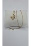 Stainless Steel Gold Color Broken Heart Model Zircon Stone Necklace - 6