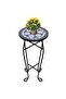 Mosaic Side Table Plant Table Black White
