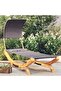 Outdoor Lounge Bed with Canopy 100x200x126cm Solid Bent Wood Anthracite