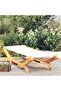 Outdoor Lounge Bed 100x188.5x44 cm Solid Bent Wood Cream