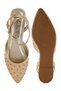 Women Metallic Eyelet Detail Flat Sandals in Gold - 5
