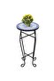 Mosaic Side Table Plant Table Blue White