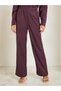Women Burgundy Wide Leg Pants - 2