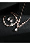 Silver Rhinestone Embellished Necklace with Bracelet and Earrings Set - 4