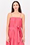 Women Textured Maxi Dress, Dark Pink - 3