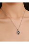 Big Blue Rhinestone Pendant Necklace with Earrings Set - 3