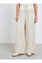 Women Beige Wide Leg Trousers - 2