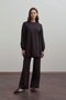 Bitter Brown-Cotton Lace Paneled Tracksuit Set