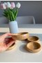 6-Piece Bamboo Round Snack Bowl & Sauce Bowl Set – Natural Wooden Serving Bowl, Snack, Sauce, and Appetizer Bowl