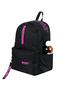 Unisex Black Fuchsia Large Volume Backpack Suitable for Daily and School Use - 5