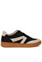 Women Contrasting Patchwork Chunky Sneakers in Black - 2