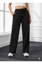 Winter Fleece-Lined Women's 2-Piece (Black + Grey) Sweatpants with Cotton Inside, Loose Fit, Baggy, Plus Size, with Pockets - 5