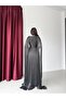 Black Chiffon Flowy Cape Sleeves Long Evening Dress - 7