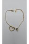 Stainless Steel Gold Color Heart Detailed Letter Bracelet – Letter F - 8