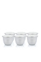 Silver Coffee Cups Set with Palm Pattern
