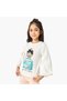 Girls Crew Neck T-shirt with Ruffles - Cotton - Long Sleeves
